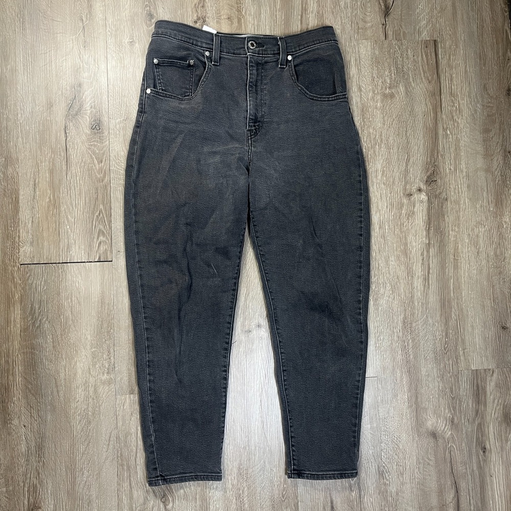 Levis Silvertab Mom Jeans womens 30x26 Gray Tapered High Waisted